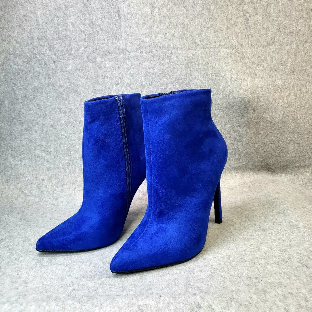 So Me Tatey Blue Ankle Boot With 4.5 Heel Size 7 - Picture 5 of 9